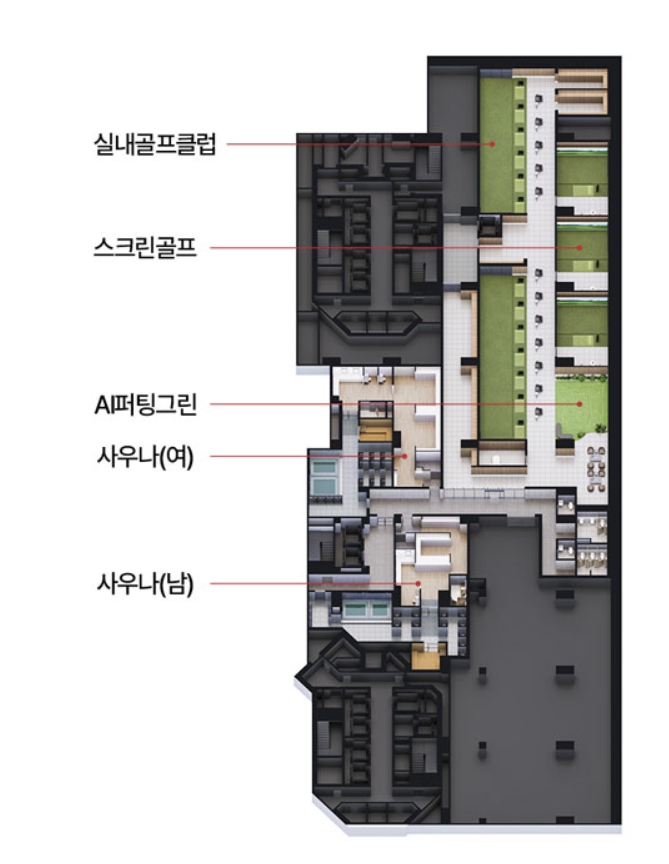 상동역 롯데캐슬 시그니처 커뮤니티 배치도 4: 시니어 · 게스트룸